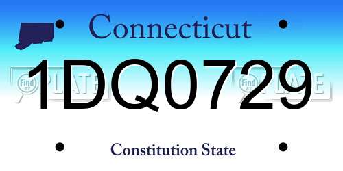 1DQ0729 Connecticut License Plate