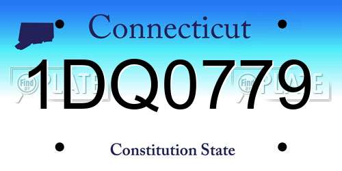 1DQ0779 Connecticut License Plate