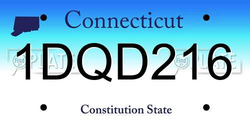 1DQD216 Connecticut License Plate