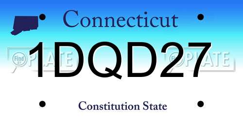 1DQD27 Connecticut License Plate
