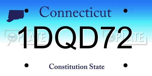 1DQD72 Connecticut License Plate