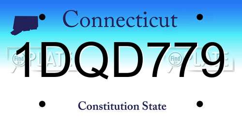 1DQD779 Connecticut License Plate