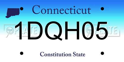 1DQH05 Connecticut License Plate