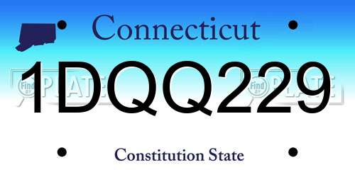 1DQQ229 Connecticut License Plate