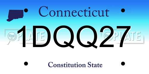 1DQQ27 Connecticut License Plate