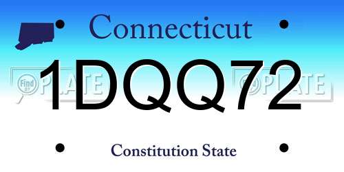 1DQQ72 Connecticut License Plate