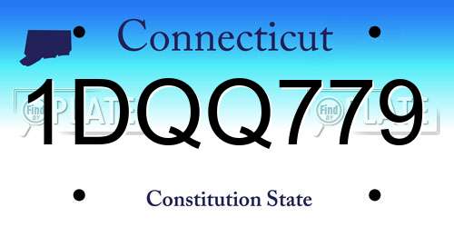 1DQQ779 Connecticut License Plate