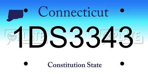 1DS3343 Connecticut License Plate