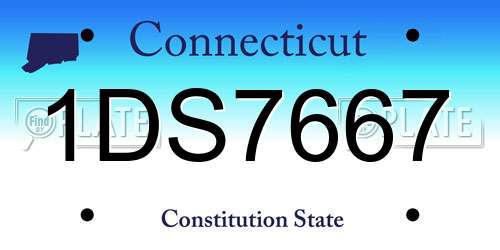 1DS7667 Connecticut License Plate
