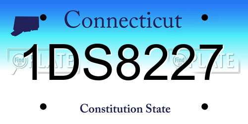 1DS8227 Connecticut License Plate