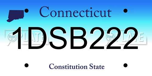 1DSB222 Connecticut License Plate