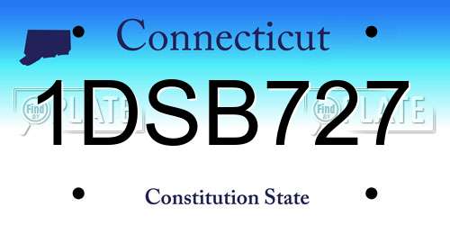 1DSB727 Connecticut License Plate