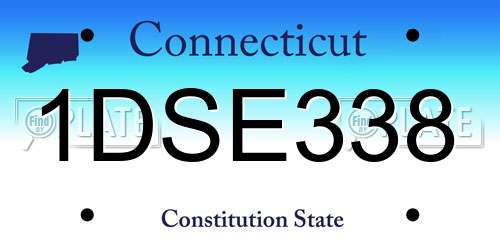 1DSE338 Connecticut License Plate