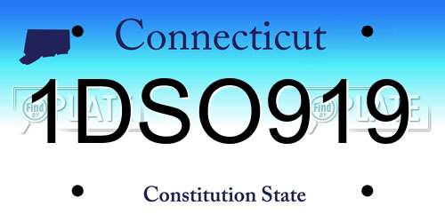 1DSO919 Connecticut License Plate