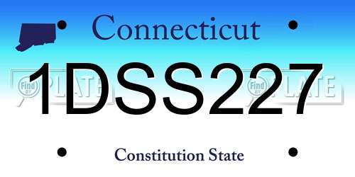 1DSS227 Connecticut License Plate