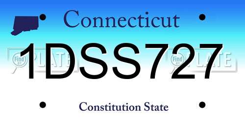 1DSS727 Connecticut License Plate