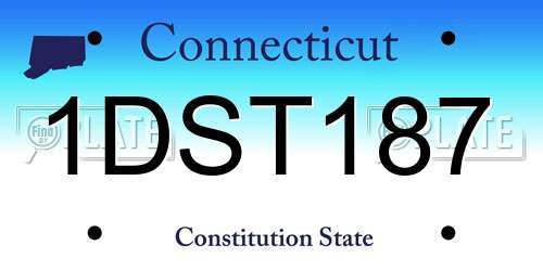 1DST187 Connecticut License Plate