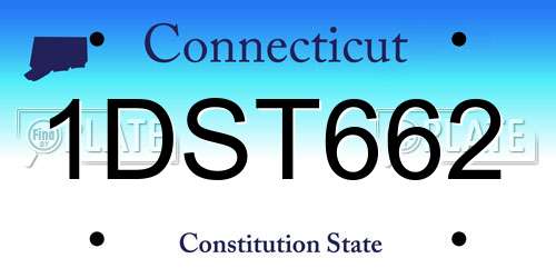 1DST662 Connecticut License Plate