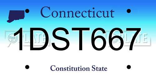 1DST667 Connecticut License Plate