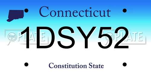 1DSY52 Connecticut License Plate