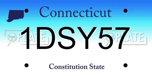 1DSY57 Connecticut License Plate