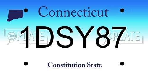 1DSY87 Connecticut License Plate