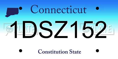 1DSZ152 Connecticut License Plate
