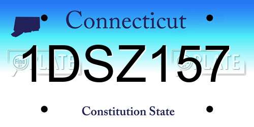 1DSZ157 Connecticut License Plate