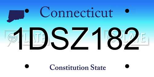 1DSZ182 Connecticut License Plate