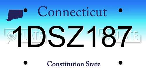 1DSZ187 Connecticut License Plate