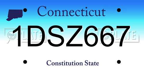1DSZ667 Connecticut License Plate