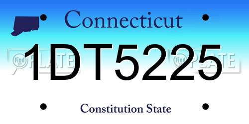 1DT5225 Connecticut License Plate