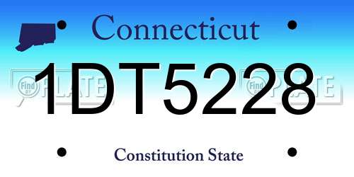 1DT5228 Connecticut License Plate