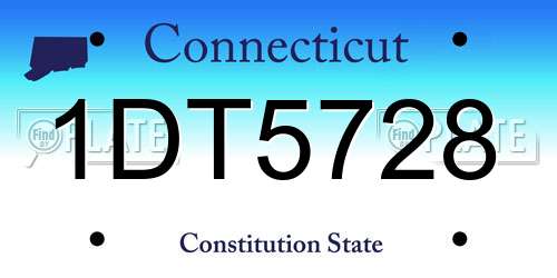 1DT5728 Connecticut License Plate