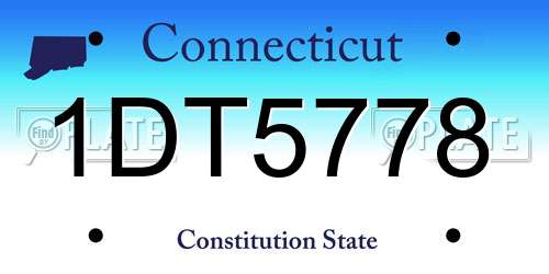 1DT5778 Connecticut License Plate