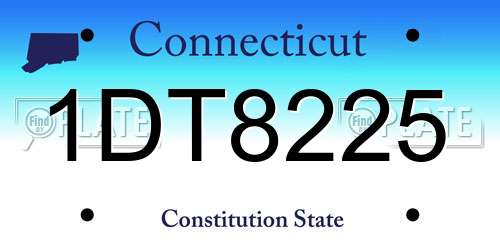 1DT8225 Connecticut License Plate