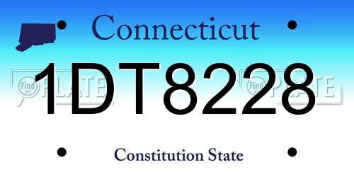 1DT8228 Connecticut License Plate