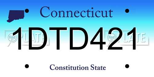 1DTD421 Connecticut License Plate