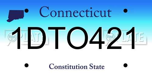 1DTO421 Connecticut License Plate