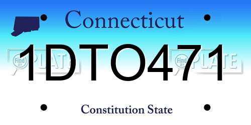 1DTO471 Connecticut License Plate