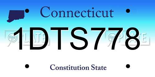 1DTS778 Connecticut License Plate