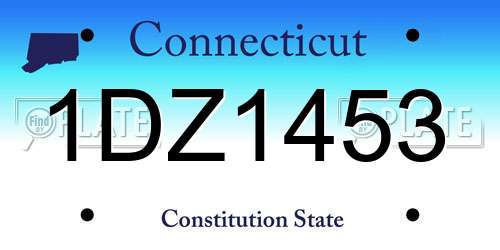 1DZ1453 Connecticut License Plate