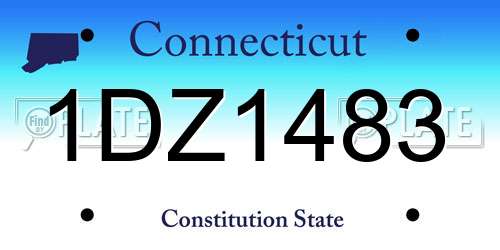 1DZ1483 Connecticut License Plate