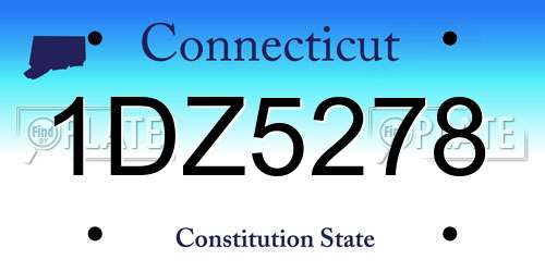 1DZ5278 Connecticut License Plate