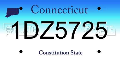 1DZ5725 Connecticut License Plate