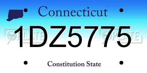 1DZ5775 Connecticut License Plate
