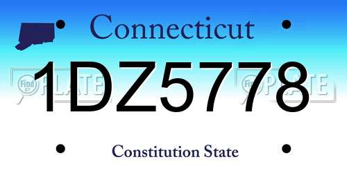 1DZ5778 Connecticut License Plate