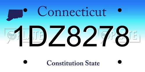 1DZ8278 Connecticut License Plate