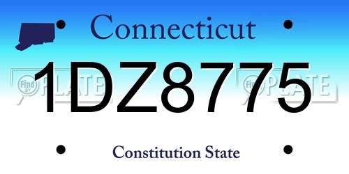 1DZ8775 Connecticut License Plate