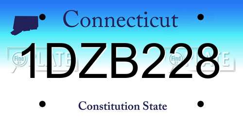 1DZB228 Connecticut License Plate